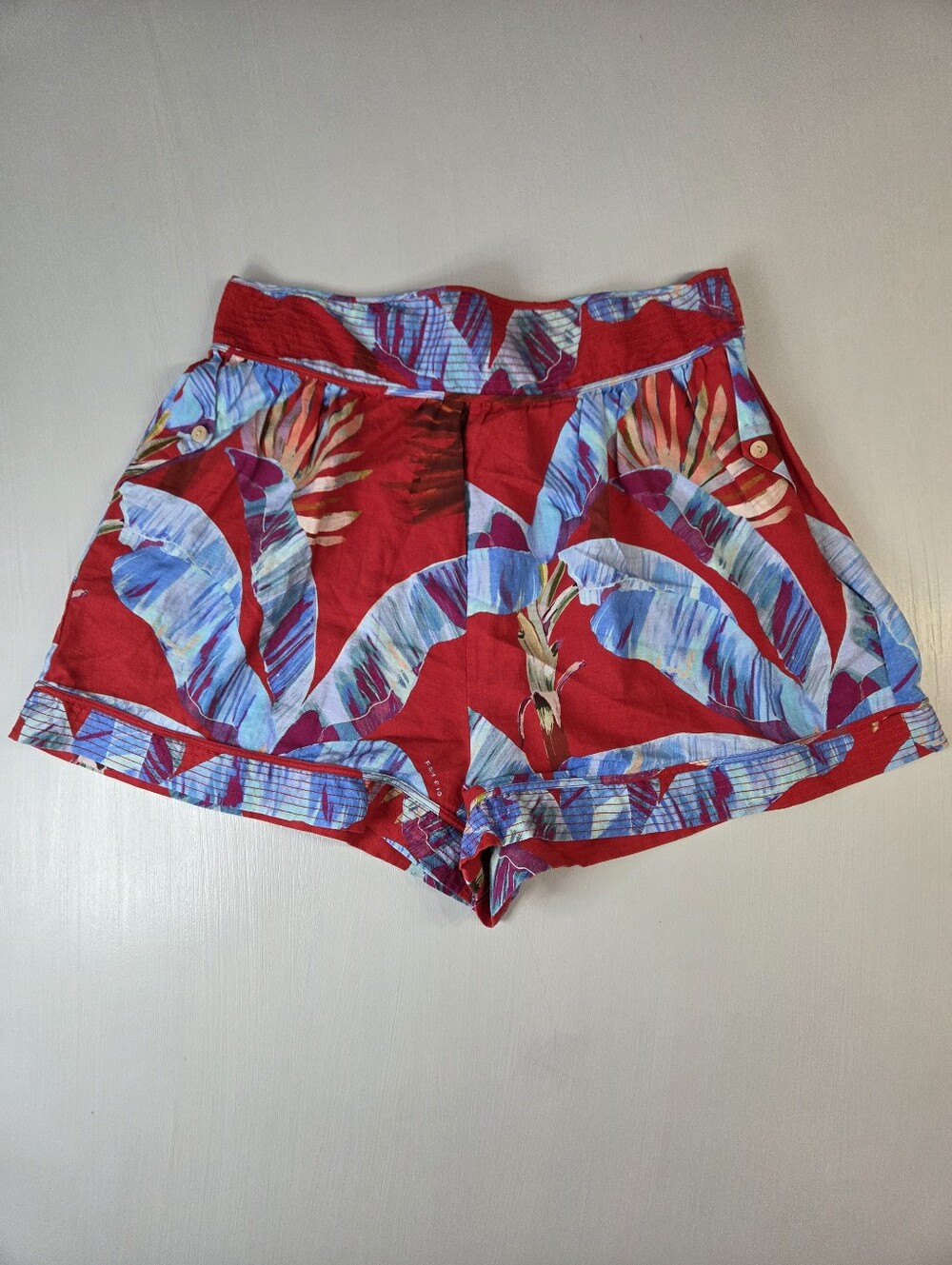 FARM Rio Sweet Jungle High Waist Linen Blend Shorts